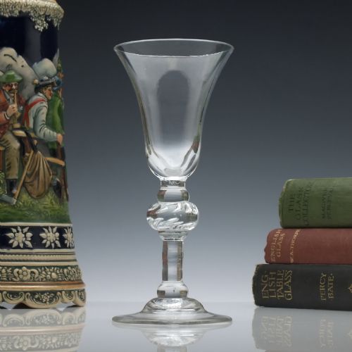 georgian baluster stem glass goblet c1730 - CATEGORY: ANTIQUE GLASS - DATED GEORGIAN
