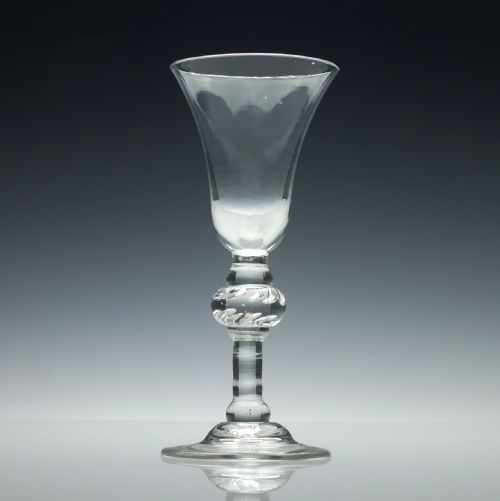 GEORGIAN BALUSTER STEM GLASS GOBLET C1730 - ADDITIONAL PHOTO 1