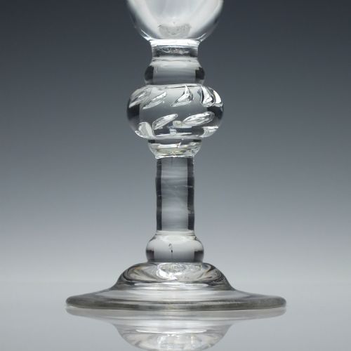 GEORGIAN BALUSTER STEM GLASS GOBLET C1730 - ADDITIONAL PHOTO 5