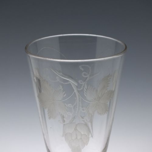 ENGRAVED 18TH CENTURY AIR TWIST ALE GLASS C1750 - ADDITIONAL PHOTO 1