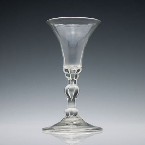 georgian balustroid wine glass c1730 - CATEGORY: ANTIQUE GLASS - DATED GEORGIAN