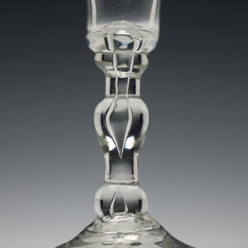 GEORGIAN BALUSTROID WINE GLASS C1730 - ADDITIONAL PHOTO 4