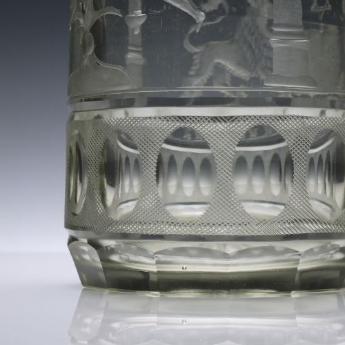 LARGE MASONIC ENGRAVED 19TH CENTURY GLASS BEAKER C1855 - ADDITIONAL PHOTO 10