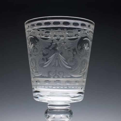 LARGE GOLFER ENGRAVED 19TH CENTURY LIDDED GLASS GOBLET C1900 - ADDITIONAL PHOTO 6
