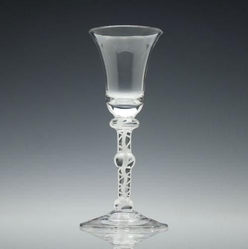 18th century opaque twist wine glass c1760 - CATEGORY: ANTIQUE GLASS - DATED GEORGIAN