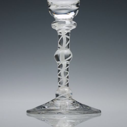 18TH CENTURY OPAQUE TWIST WINE GLASS C1760 - ADDITIONAL PHOTO 2