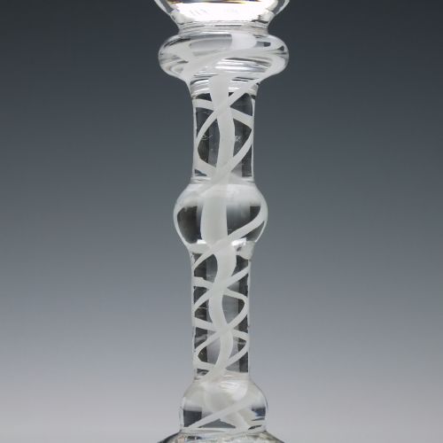 18TH CENTURY OPAQUE TWIST WINE GLASS C1760 - ADDITIONAL PHOTO 3