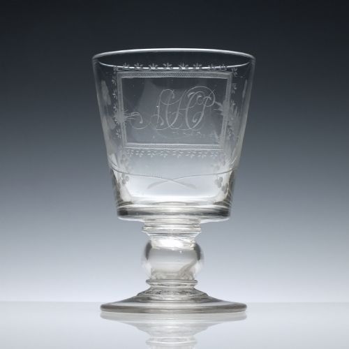 union engraved 19th century coin rummer c1836 - CATEGORY: ANTIQUE GLASS - DATED REGENCY