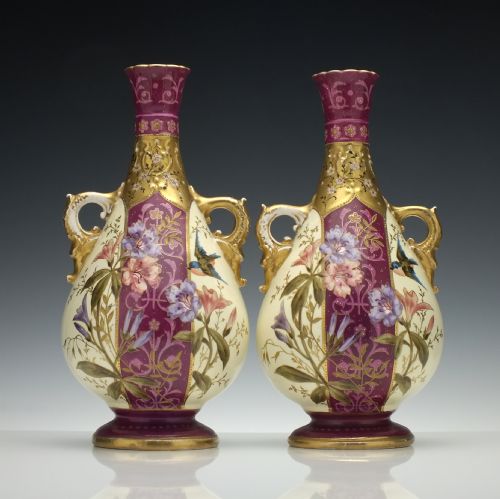 PAIR OF 19TH CENTURY ROYAL BONN VASES C1880 - ADDITIONAL PHOTO 1