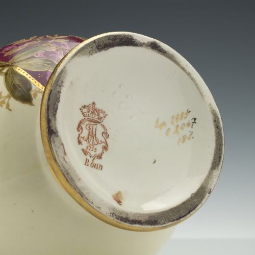PAIR OF 19TH CENTURY ROYAL BONN VASES C1880 - ADDITIONAL PHOTO 9