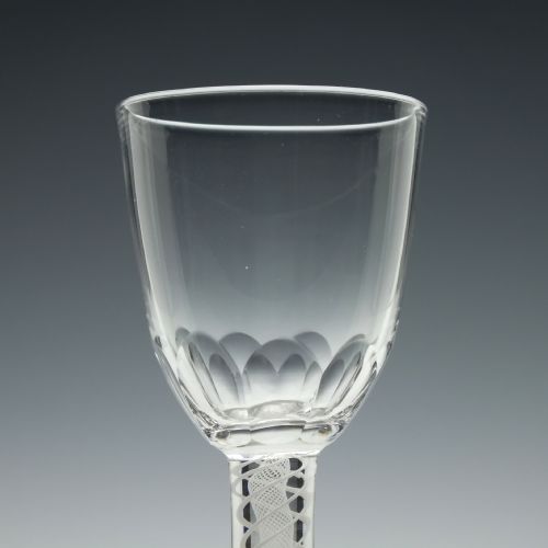 A SET OF SIX 19TH CENTURY OPAQUE TWIST LIQUEUR GLASSES C1860 - ADDITIONAL PHOTO 4