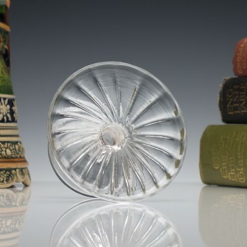 RARE 18TH CENTURY BALUSTROID STEM GLASS PATCH STAND C1735 - ADDITIONAL PHOTO 4