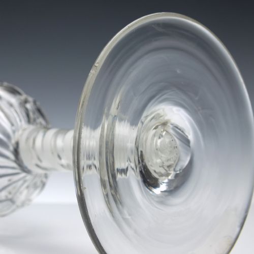 DIAMOND MOULDED GEORGIAN OPAQUE TWIST GLASS WINE GOBLET C1760 - ADDITIONAL PHOTO 8