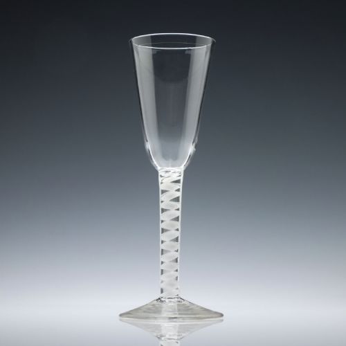 tall georgian single series opaque twist ale glass c1760 - CATEGORY: ANTIQUE GLASS - DATED GEORGIAN
