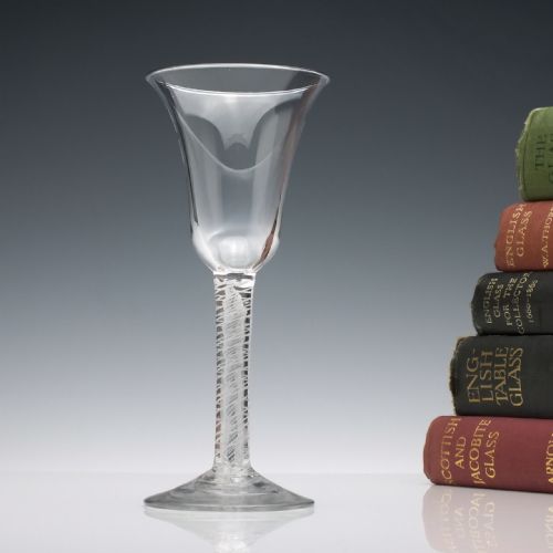 18th century mixed twist wine glass c1760 - CATEGORY: ANTIQUE GLASS - DATED GEORGIAN