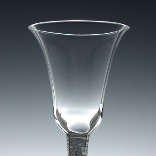 18TH CENTURY MIXED TWIST WINE GLASS C1760 - ADDITIONAL PHOTO 1