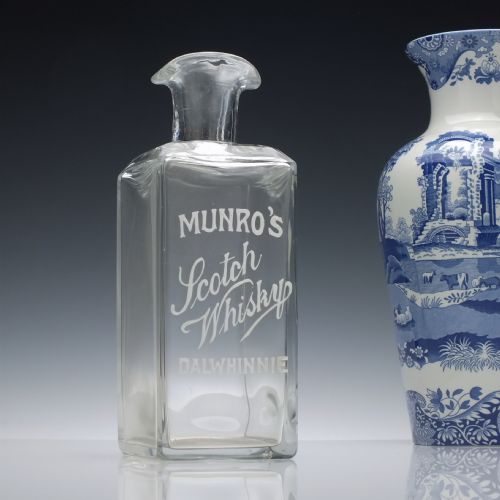 ENAMELLED MUNROS SCOTCH WHISKY DALWHINNIE BAR WATER SERVING BOTTLE C1910 - ADDITIONAL PHOTO 1