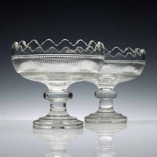 pair of 19th century cut glass standing bowls c1860 - CATEGORY: ANTIQUE GLASS - DATED VICTORIAN