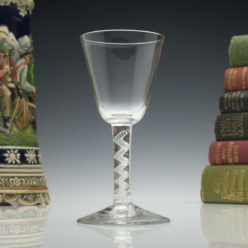 georgian air twist wine glass c1750 - CATEGORY: ANTIQUE GLASS - DATED GEORGIAN