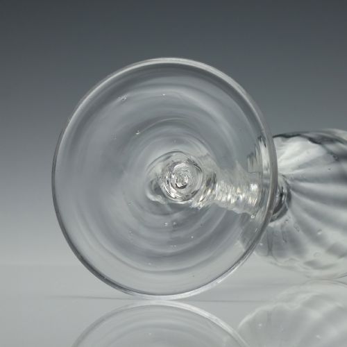 RIB MOULDED 18TH CENTURY AIR TWIST WINE GLASS C1750 - ADDITIONAL PHOTO 6