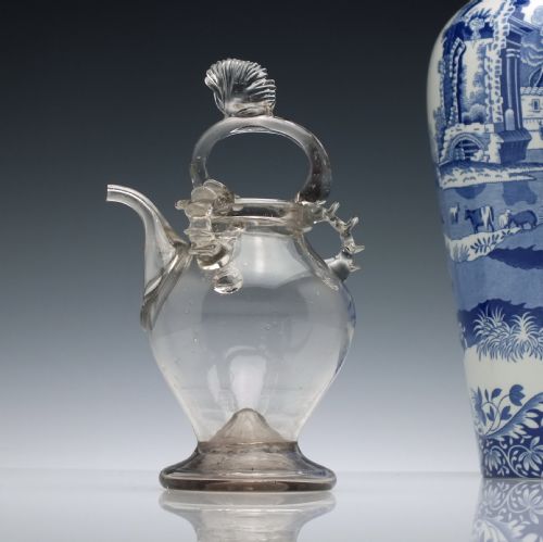an 18th century holy water ewer c1750 - CATEGORY: ANTIQUE GLASS - DATED 18TH CENTURY