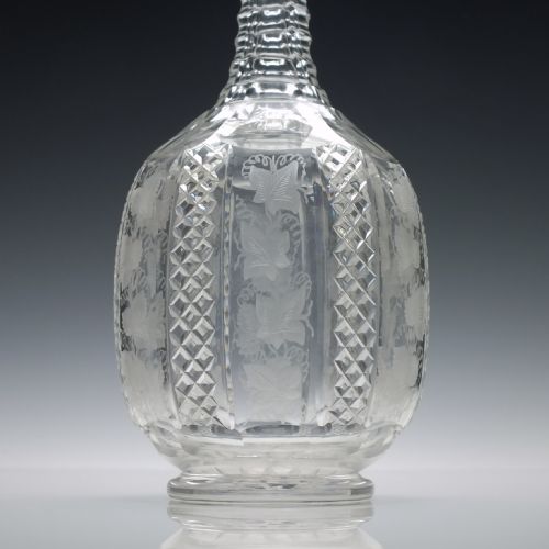 PAIR OF CUT AND ENGRAVED VICTORIAN DECANTERS C1870 - ADDITIONAL PHOTO 4