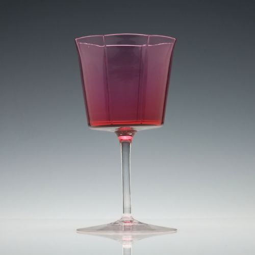 SET OF SIX FRENCH 19TH CENTURY CRANBERRY WINE GLASSES C1880 - ADDITIONAL PHOTO 3