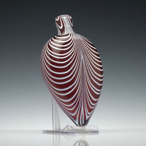 19th century nailsea cranberry glass flask c1850 - CATEGORY: ANTIQUE GLASS - DATED VICTORIAN