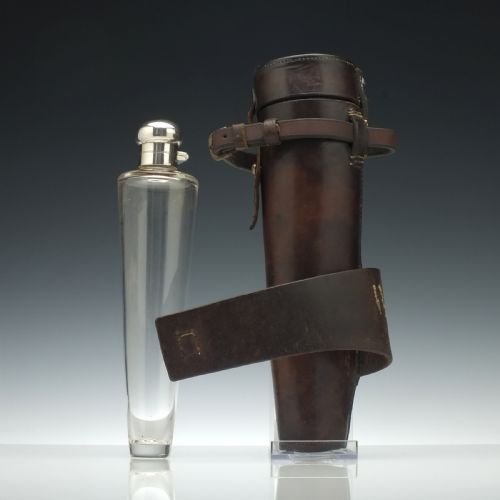 19th century saddle flask c1880 - CATEGORY: ANTIQUE GLASS - DATED VICTORIAN