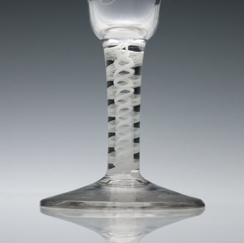 ENGRAVED GEORGIAN OPAQUE TWIST ALE GLASS C1760 - ADDITIONAL PHOTO 4