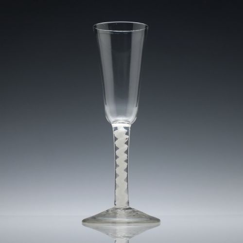 19th century opaque twist ale glass c1760 - CATEGORY: ANTIQUE GLASS - DATED GEORGIAN