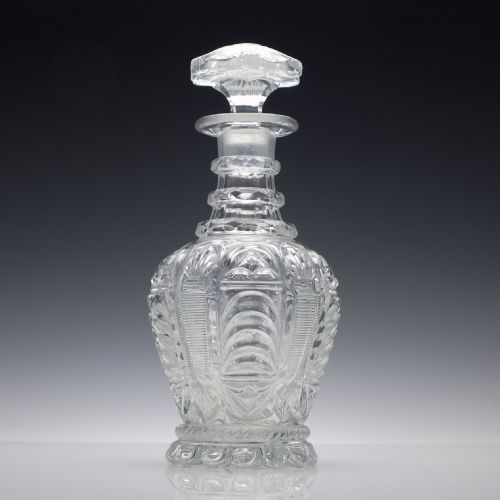 19th century baccarat moul a feuilles decanter c1835 - CATEGORY: ANTIQUE GLASS - DATED 19TH CENTURY