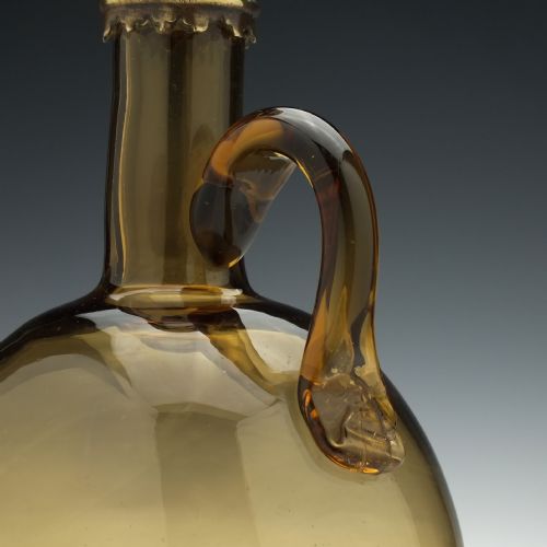 PAIR OF 19TH CENTURY AMBER GLASS FLAGONS C1860 - ADDITIONAL PHOTO 7