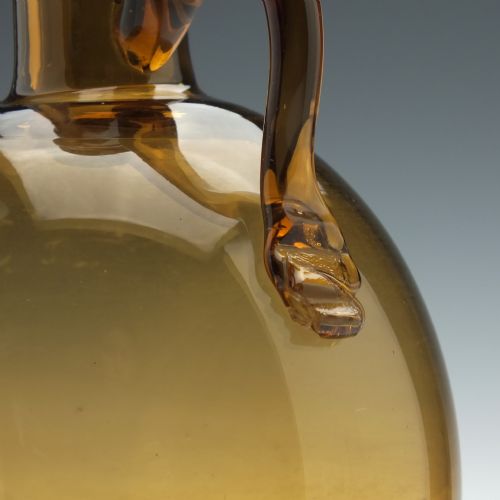 PAIR OF 19TH CENTURY AMBER GLASS FLAGONS C1860 - ADDITIONAL PHOTO 8