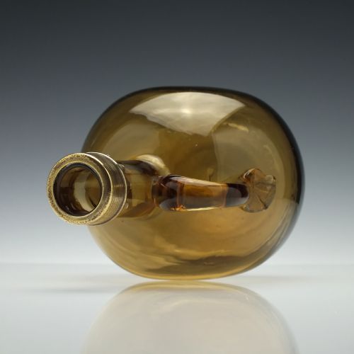 PAIR OF 19TH CENTURY AMBER GLASS FLAGONS C1860 - ADDITIONAL PHOTO 9