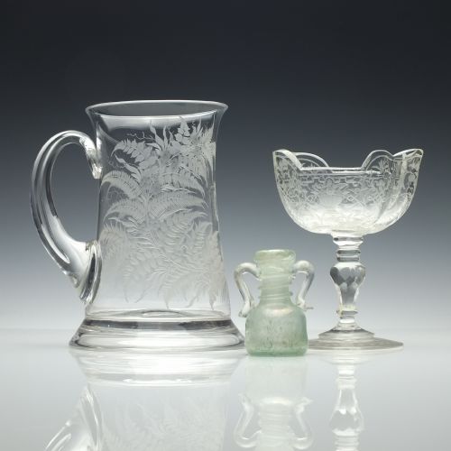 ENGRAVED 19TH CENTURY GLASS TANKARD C1870 - ADDITIONAL PHOTO 1