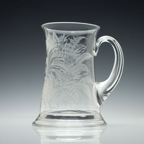 ENGRAVED 19TH CENTURY GLASS TANKARD C1870 - ADDITIONAL PHOTO 3