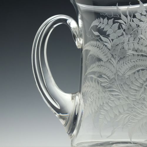 ENGRAVED 19TH CENTURY GLASS TANKARD C1870 - ADDITIONAL PHOTO 5