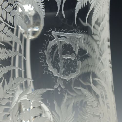 ENGRAVED 19TH CENTURY GLASS TANKARD C1870 - ADDITIONAL PHOTO 7