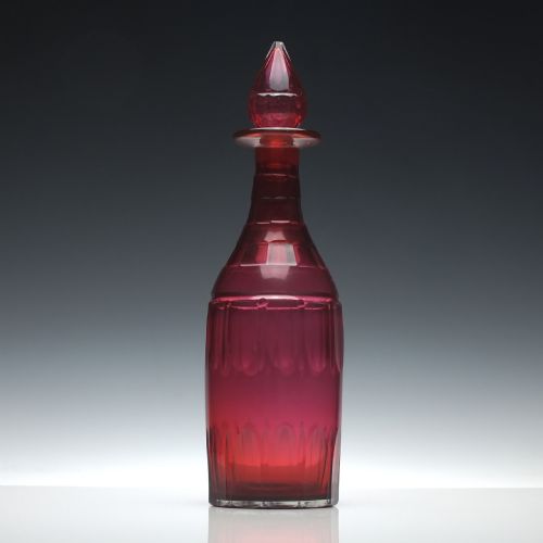 19th century ruby cut glass decanter c1865 - CATEGORY: ANTIQUE GLASS - DATED 19TH CENTURY