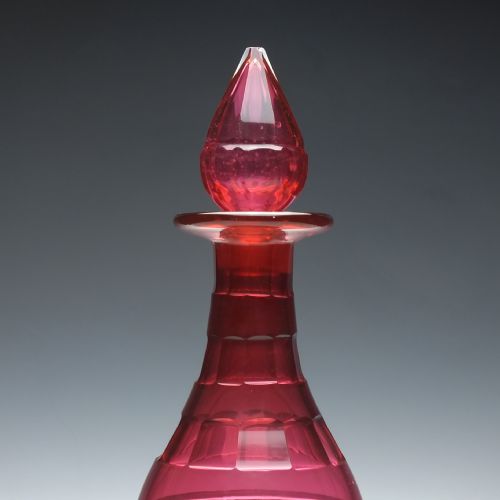 19TH CENTURY RUBY CUT GLASS DECANTER C1865 - ADDITIONAL PHOTO 1