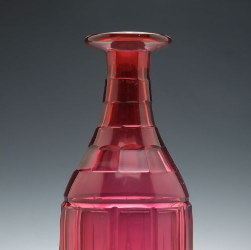 19TH CENTURY RUBY CUT GLASS DECANTER C1865 - ADDITIONAL PHOTO 2