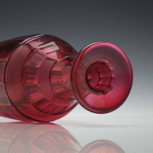 19TH CENTURY RUBY CUT GLASS DECANTER C1865 - ADDITIONAL PHOTO 3