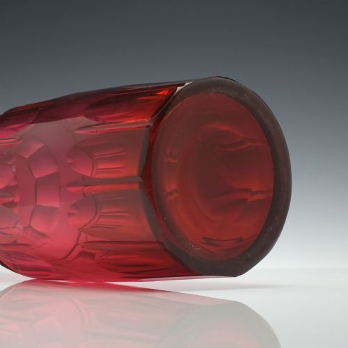 19TH CENTURY RUBY CUT GLASS DECANTER C1865 - ADDITIONAL PHOTO 4