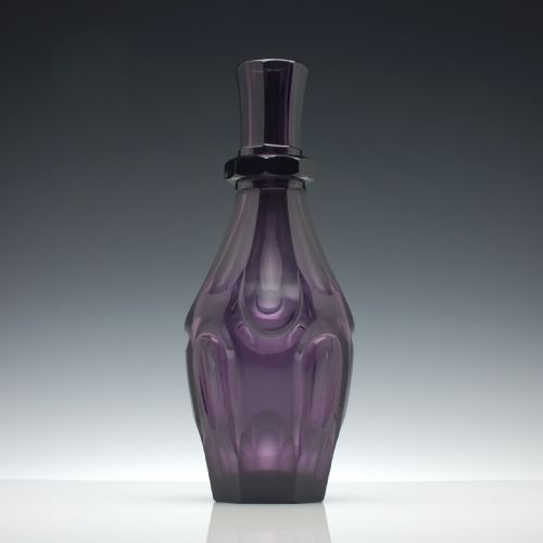19th century amethyst cut glass wine carafe - CATEGORY: ANTIQUE GLASS - DATED 19TH CENTURY