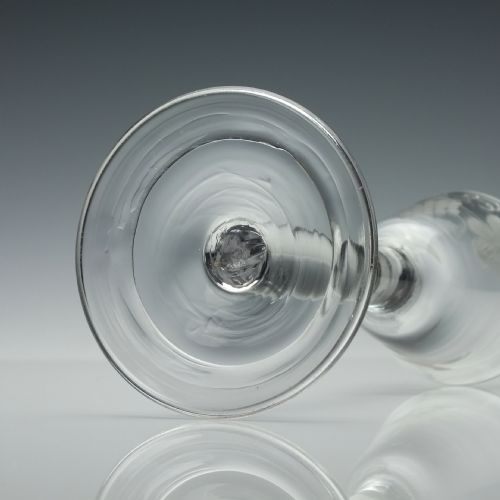 ENGRAVED GEORGIAN PLAIN STEM WINE GLASS C1740 - ADDITIONAL PHOTO 4