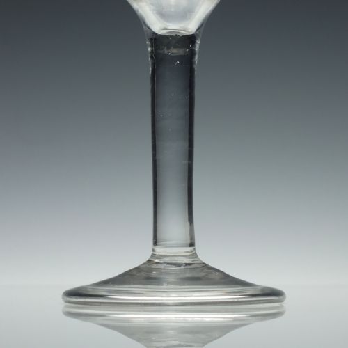 ENGRAVED 18TH CENTURY PLAIN STEM WINE GLASS C1740 - ADDITIONAL PHOTO 3