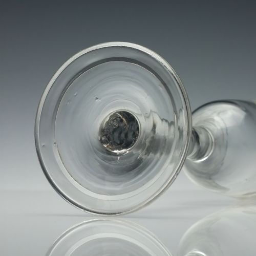 ENGRAVED 18TH CENTURY PLAIN STEM WINE GLASS C1740 - ADDITIONAL PHOTO 5