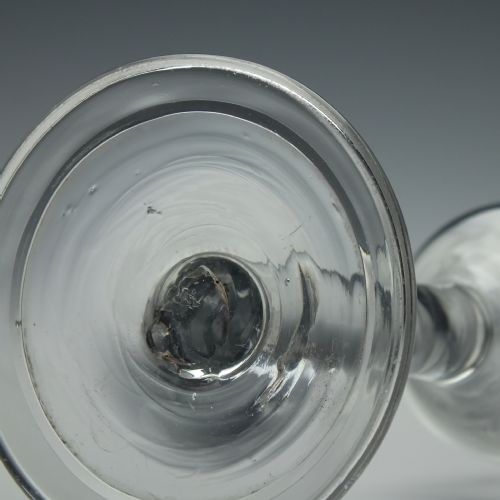 ENGRAVED 18TH CENTURY PLAIN STEM WINE GLASS C1740 - ADDITIONAL PHOTO 6