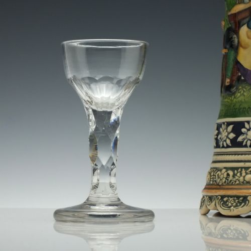 georgian facet cut firing glass c1790 - CATEGORY: ANTIQUE GLASS - DATED GEORGIAN